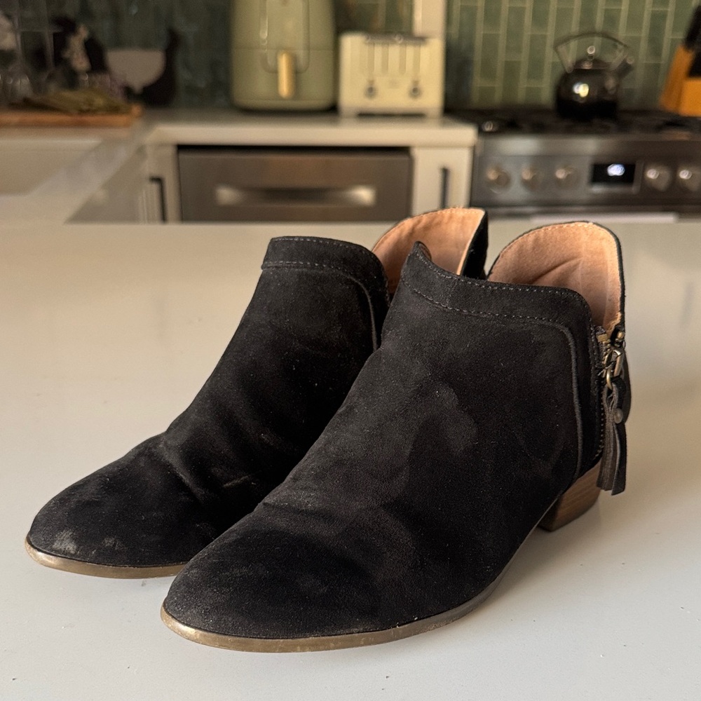Just Fabulous Black Suede Ankle Boots